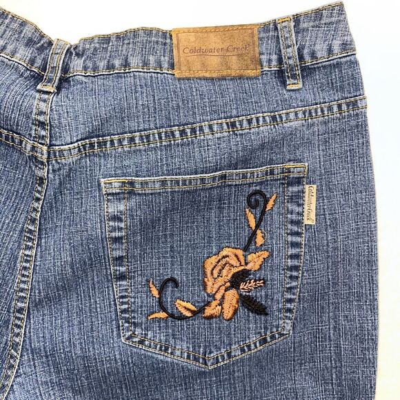 Coldwater Creek Womens Denim Blue High Rise Embroidered Straight Jeans Size 20 - Picture 4 of 8